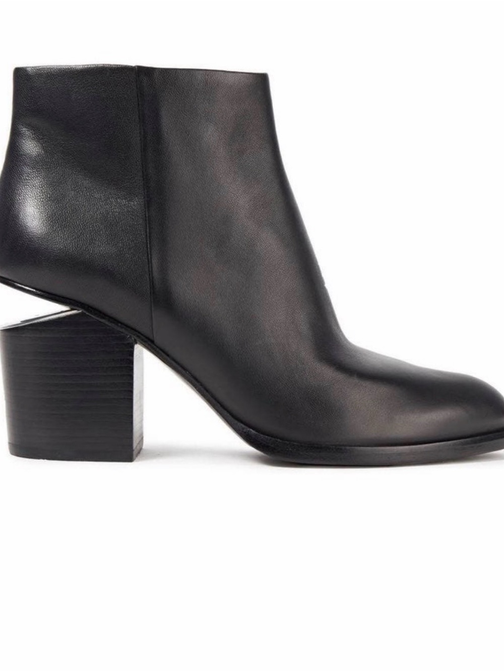 Alexander Wang Women’s Black Leather Block Heel Ankle Boots